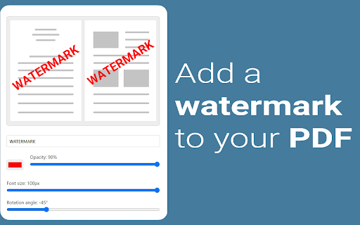 Add Watermark to PDF  from Chrome web store to be run with OffiDocs Chromium online