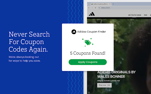 Adidas Coupon Hunter Find Best  Latest Adidas Coupons  from Chrome web store to be run with OffiDocs Chromium online