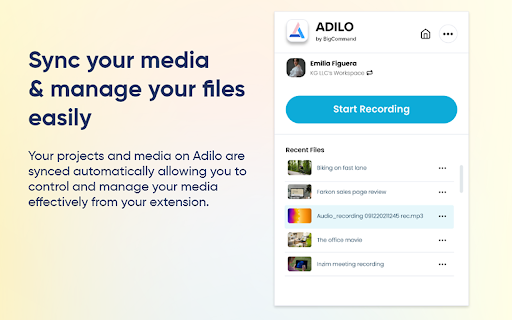 Adilo Screen  Audio Recorder 4K HD  from Chrome web store to be run with OffiDocs Chromium online