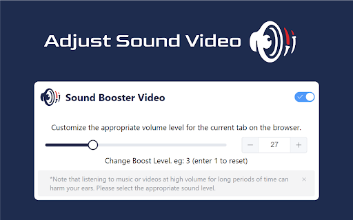 Adjust Sound Video  from Chrome web store to be run with OffiDocs Chromium online