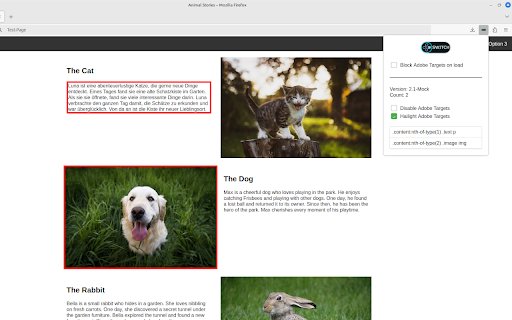 AdobeTargetSwitch  from Chrome web store to be run with OffiDocs Chromium online