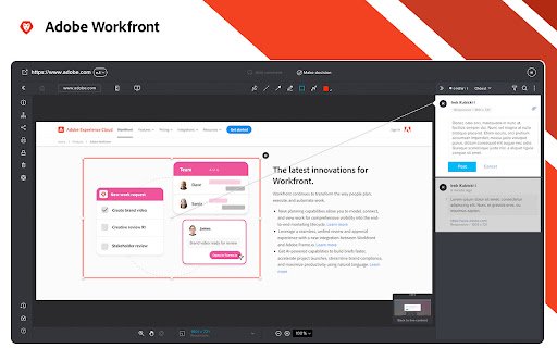 Adobe Workfront review tool  from Chrome web store to be run with OffiDocs Chromium online