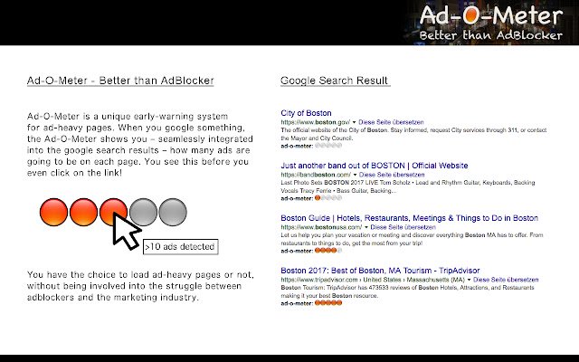 Ad O Meter Better than AdBlocker  from Chrome web store to be run with OffiDocs Chromium online