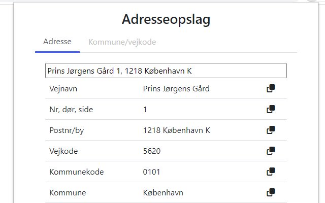 Adresseopslag  from Chrome web store to be run with OffiDocs Chromium online