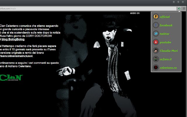 Adriano Celentano HUB מחנות האינטרנט של Chrome יופעל עם OffiDocs Chromium באינטרנט