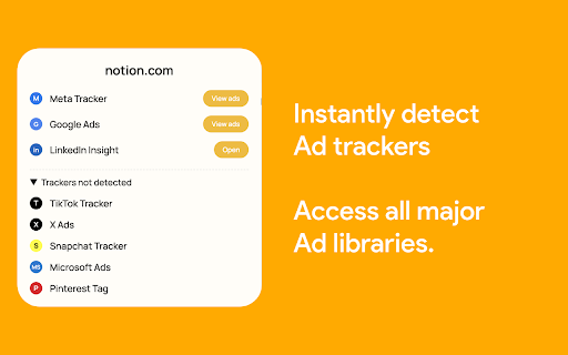 Ads Pixel Finder – Detect Ad Pixels  Access Ad Libraries  from Chrome web store to be run with OffiDocs Chromium online