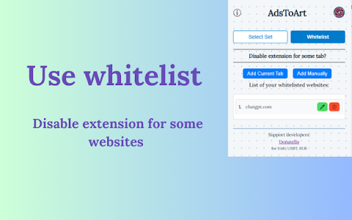 AdsToArt  from Chrome web store to be run with OffiDocs Chromium online