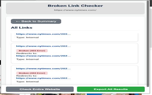 Advanced Broken Link Checker  from Chrome web store to be run with OffiDocs Chromium online