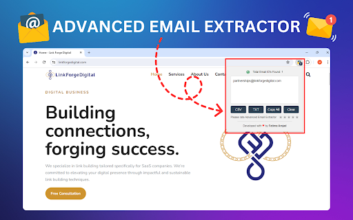 Advanced Email Extractor de la boutique en ligne Chrome à exécuter avec OffiDocs Chromium en ligne