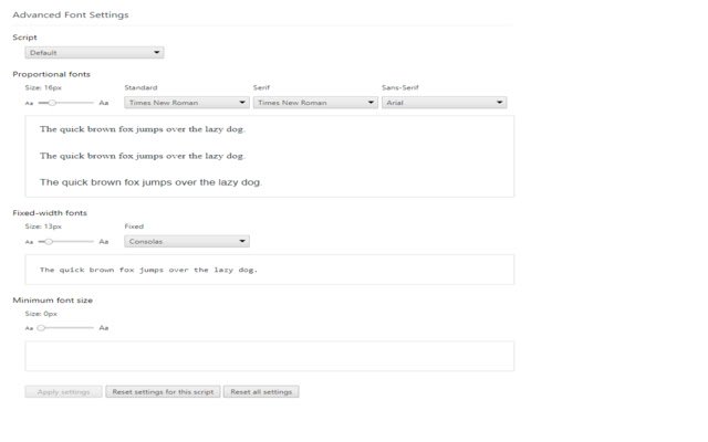 Advanced Font Settings  from Chrome web store to be run with OffiDocs Chromium online