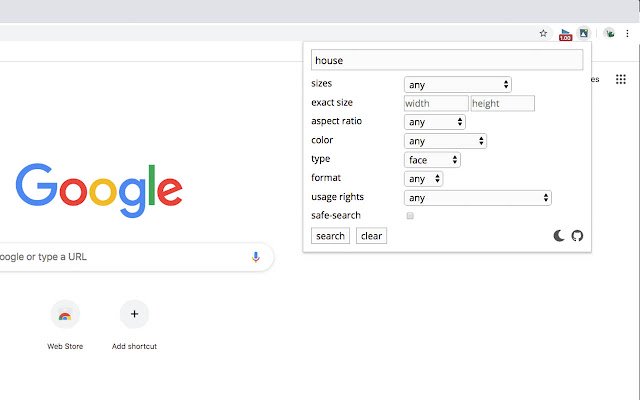 Advanced Image Search  from Chrome web store to be run with OffiDocs Chromium online