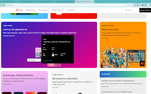 Advance font finder from any website  from Chrome web store to be run with OffiDocs Chromium online