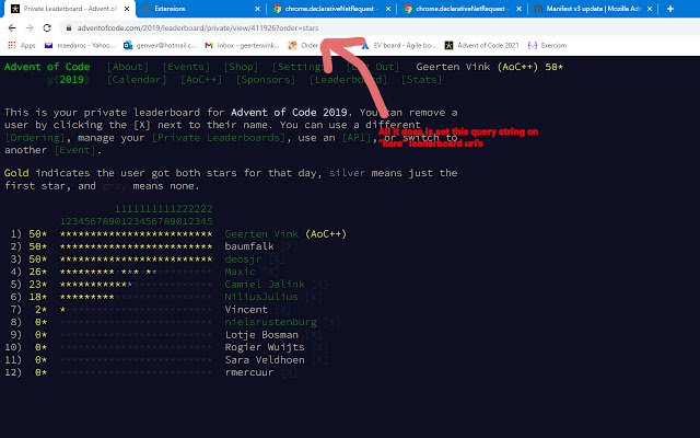 Advent of Code Stars اطلب افتراضيًا من متجر Chrome الإلكتروني ليتم تشغيله باستخدام OffiDocs Chromium عبر الإنترنت
