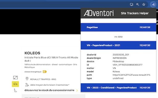 ADventori Site Trackers Checker  from Chrome web store to be run with OffiDocs Chromium online