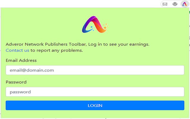 ແຖບເຄື່ອງມື Adveror Publishers ຈາກ Chrome web store ທີ່ຈະດໍາເນີນການກັບ OffiDocs Chromium ອອນໄລນ໌