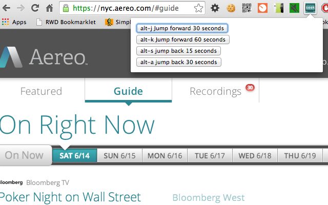 Aereo Super Controls aus dem Chrome Web Store, die mit OffiDocs Chromium online ausgeführt werden sollen