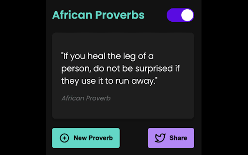 African Proverb  from Chrome web store to be run with OffiDocs Chromium online