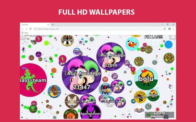 Agar.io Wallpapers و New Tab من متجر Chrome الإلكتروني ليتم تشغيلهما باستخدام OffiDocs Chromium عبر الإنترنت