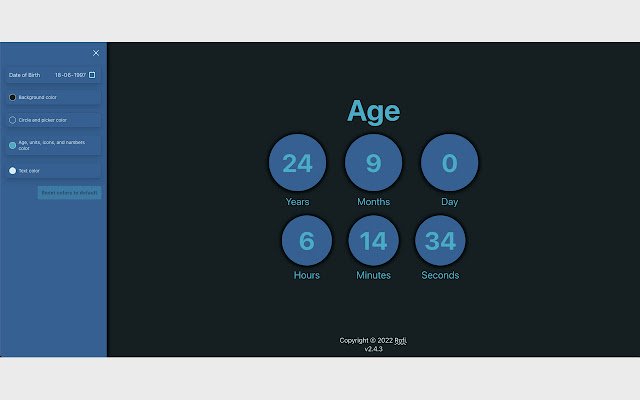 Age Calculator and Updater par Rofi de la boutique en ligne Chrome à exécuter avec OffiDocs Chromium en ligne