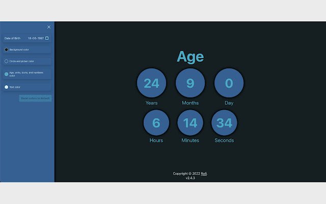 Age Calculator and Updater de Rofi de Chrome web store para ejecutarse con OffiDocs Chromium en línea