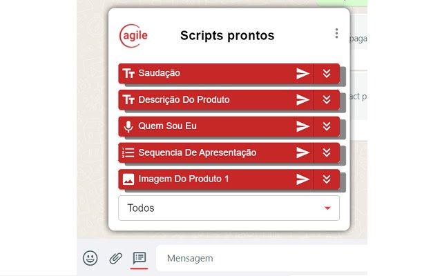 Agile Script Sender สำหรับ WhatsApp จาก Chrome เว็บสโตร์ที่จะรันด้วย OffiDocs Chromium ทางออนไลน์