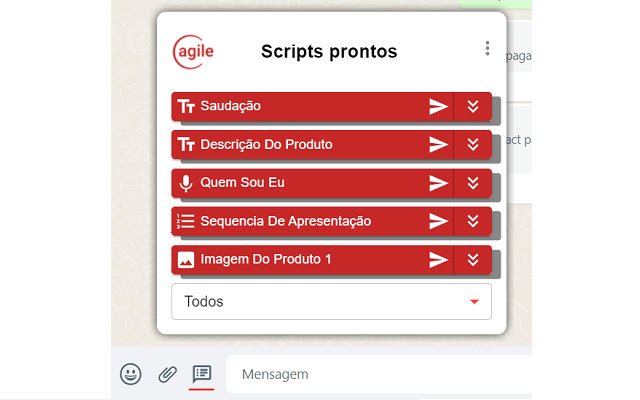 Agile Script Sender para sa WhatsApp mula sa Chrome web store na tatakbo sa OffiDocs Chromium online