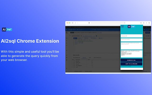 AI2sql, o plug-in de extensão do Chrome da Chrome Web Store para ser executado com o OffiDocs Chromium online