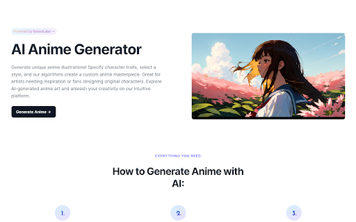 AI Anime Generator  from Chrome web store to be run with OffiDocs Chromium online