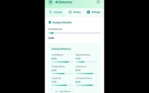 AI Article Detector  from Chrome web store to be run with OffiDocs Chromium online