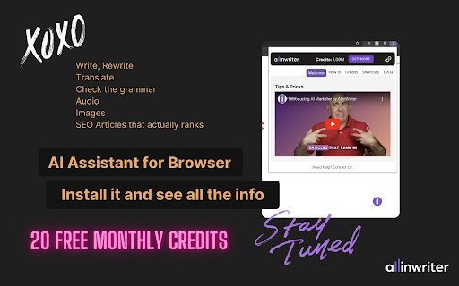 AI Assistant by AllinWriter  from Chrome web store to be run with OffiDocs Chromium online