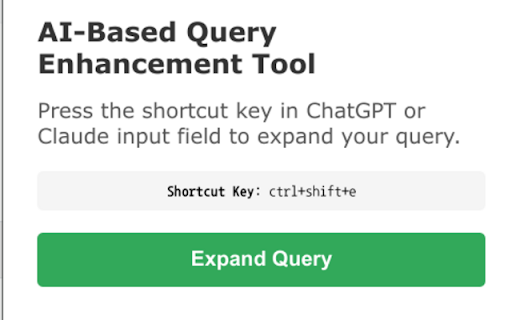 AI Based Query Enhancement Tool  from Chrome web store to be run with OffiDocs Chromium online