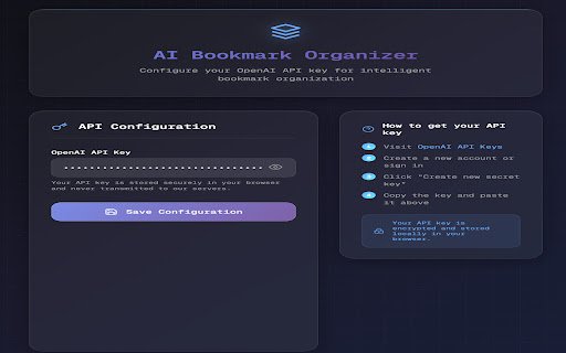 AI Bookmark Organizer  from Chrome web store to be run with OffiDocs Chromium online