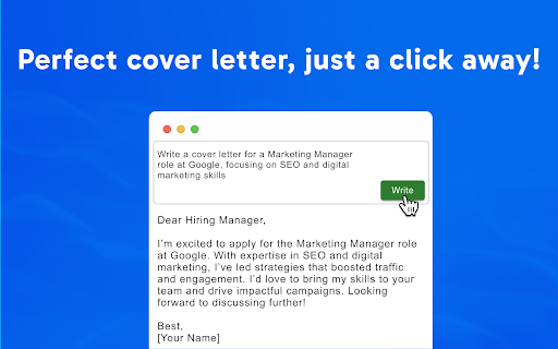 AI Cover Letter Generator  from Chrome web store to be run with OffiDocs Chromium online