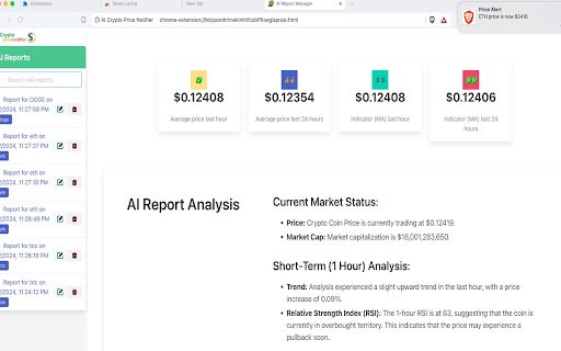 AI Crypto Price Notifier  from Chrome web store to be run with OffiDocs Chromium online