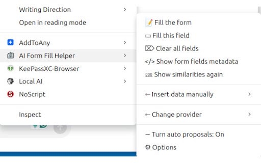 AI Form Fill Helper  from Chrome web store to be run with OffiDocs Chromium online