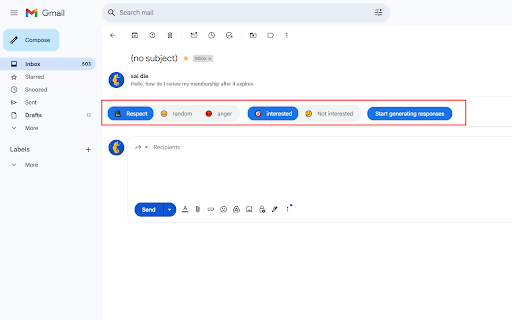 AiMail ChatGPT automatic email writing deepseek,claude  from Chrome web store to be run with OffiDocs Chromium online