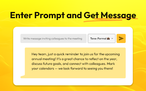 AI Message Generator  from Chrome web store to be run with OffiDocs Chromium online