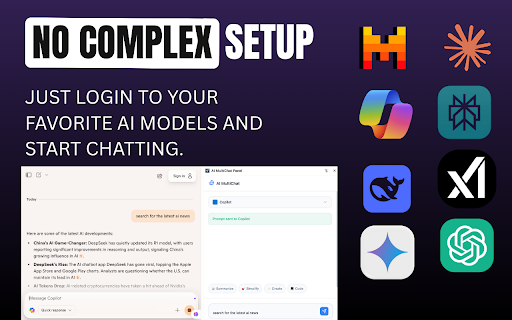 AI MultiChat Panel  from Chrome web store to be run with OffiDocs Chromium online