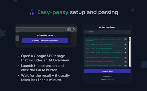 AI Overviews Parser  from Chrome web store to be run with OffiDocs Chromium online