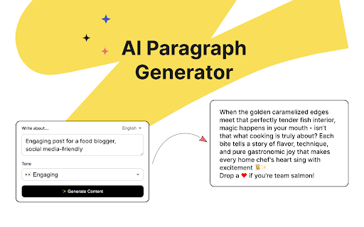 AI Paragraph Generator  from Chrome web store to be run with OffiDocs Chromium online