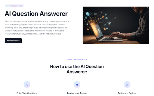 AI Question Answerer from Chrome web store to be run with OffiDocs Chromium online AI Question Answerer from Chrome web store to be run with OffiDocs Chromium online