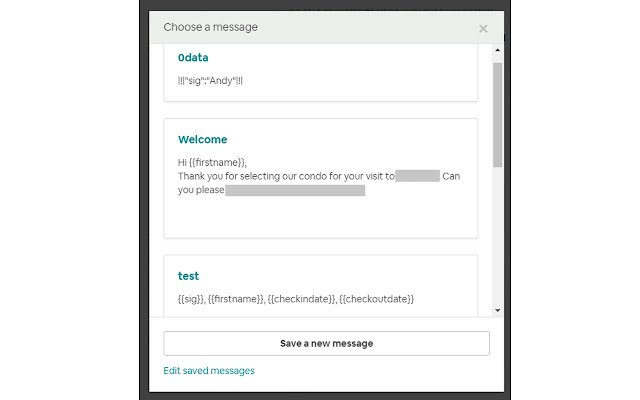 Modello di messaggio Airbnb dal negozio web di Chrome da eseguire con OffiDocs Chromium online