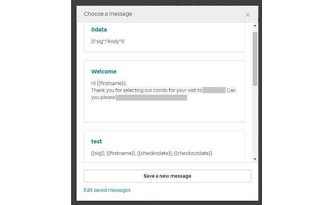 Airbnb Message Template  from Chrome web store to be run with OffiDocs Chromium online