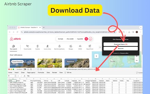Airbnb Scraper  from Chrome web store to be run with OffiDocs Chromium online Airbnb Scraper  from Chrome web store to be run with OffiDocs Chromium online