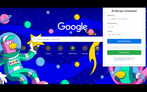 AI Recipe Generator  from Chrome web store to be run with OffiDocs Chromium online