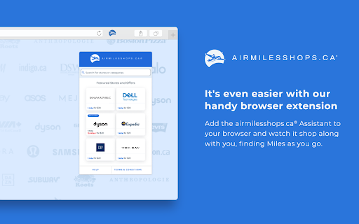airmilesshops.ca® Assistant  from Chrome web store to be run with OffiDocs Chromium online