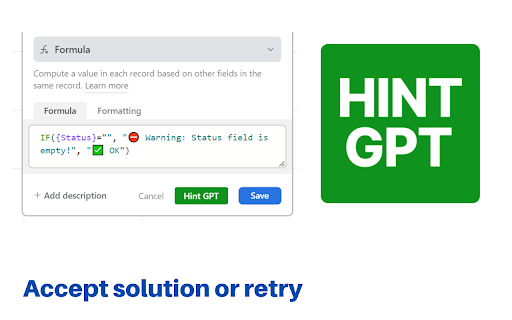 Airtable Hint GPT  from Chrome web store to be run with OffiDocs Chromium online