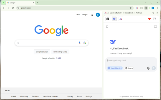 AI Sider: ChatGPT + DeepDeek + AGChat  from Chrome web store to be run with OffiDocs Chromium online
