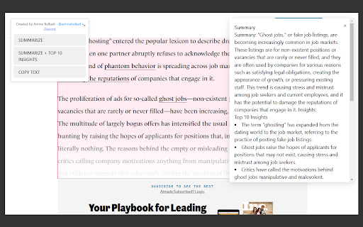 AI Summarizer  Text Highlighter  from Chrome web store to be run with OffiDocs Chromium online