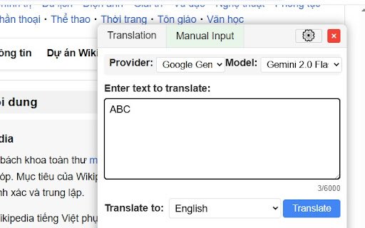 AI Text Translator  from Chrome web store to be run with OffiDocs Chromium online